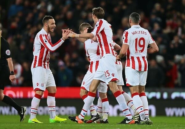 Stoke City's 2-0 Premier League Victory: Shawcross and Crouch Strike Against Watford (3rd January 2017, bet365 Stadium)