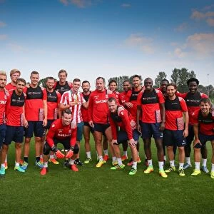 Stoke City Football Club - Olympic Gold Medalist Joe Clarke meets Stoke City Players staff and Management at Clayton Wood - Images not to be copied or forwarded to third parties with out consent - CREDIT PHIL GREIG / STOKE CITY FOOTBALL CLUB - www