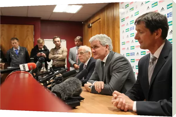 Mark Hughes unveiled as Clubs new manager by Chairman Peter Coates and Chief Executive