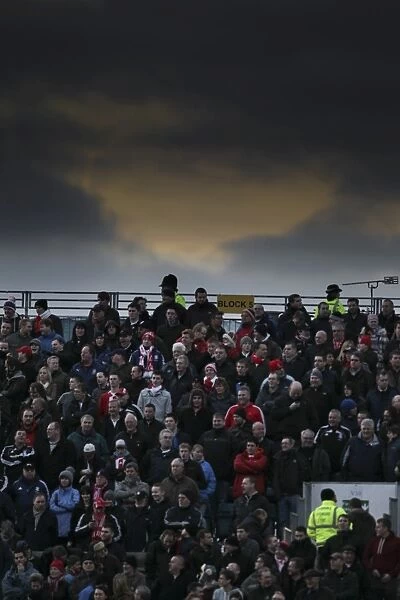 Passionate Stoke City Fans in Action at Gillingham Match, January 7, 2012