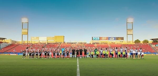 Pre-Season USA Tour. The players take to the field for the National anthems in Dallas