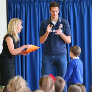 Asmir Begovic at Dane Bank School in Kidsgrove