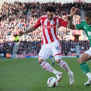 March 3, 2012: Intense Clash Between Stoke City and Norwich City at Bet365 Stadium