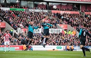 Images Dated 28th April 2012: The Battle of Bet365 Stadium: Stoke City vs Arsenal - April 28, 2012