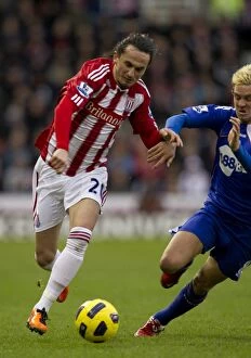Images Dated 15th January 2011: Battle at Bet365 Stadium: Stoke City vs Bolton Wanderers (January 15, 2011)