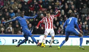 Images Dated 12th January 2013: Battle at Bet365 Stadium: Stoke City vs Chelsea, January 12, 2013