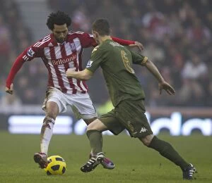 Images Dated 28th December 2010: Battle at the Bet365: Stoke City vs Fulham - December 28, 2010