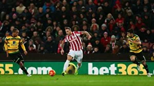 Images Dated 13th January 2016: Battle at the Bet365: Stoke City vs Norwich City Clash - January 13, 2016