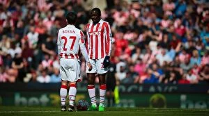 Images Dated 15th May 2016: Battle at the Bet365: Stoke City vs. West Ham United (May 15, 2016)