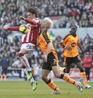 Images Dated 12th December 2009: A Battle at the Britannia: Stoke City vs. Wigan, December 12, 2009