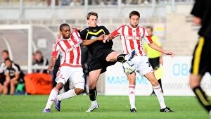 Images Dated 6th August 2012: Battle at Plainmoor: Stoke City's August Clash with Torquay United (2012)