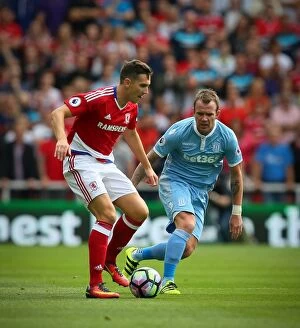 Images Dated 13th August 2016: Championship Showdown: Middlesbrough vs Stoke City - Clash of the Titans (August 13, 2016)