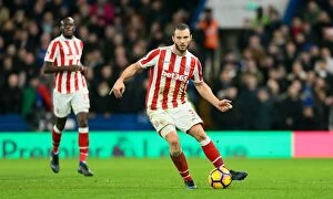 Chelsea v Stoke City Collection: Chelsea's 4-2 Victory Over Stoke City: Bruno Martins Indi and Peter Crouch Score for Stoke at