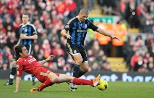 Images Dated 14th January 2012: Clash at Anfield: Liverpool vs. Stoke City, January 14, 2012