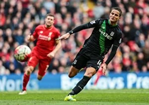 Images Dated 10th April 2016: Clash at Anfield: Liverpool vs Stoke City - April 10, 2016