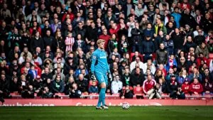 Images Dated 10th April 2016: Clash at the Bet365: Liverpool vs. Stoke City - April 10, 2016