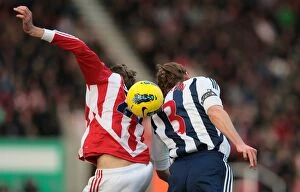 Images Dated 21st January 2012: Clash at the Bet365 Stadium: Stoke City vs. West Bromwich Albion (January 21, 2012)