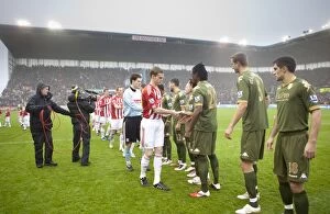 Images Dated 28th December 2010: Clash at the Bet365 Stadium: Stoke City vs Fulham (December 28, 2010)
