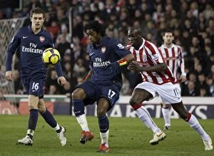 Images Dated 27th February 2010: Clash at the Britannia: Stoke City vs Arsenal (February 27, 2010)