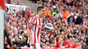 Images Dated 26th August 2012: Clash at the Britannia: Stoke City vs Arsenal - August 26, 2012