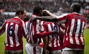Images Dated 24th January 2010: Clash at the Britannia: Stoke City vs Arsenal - January 24, 2010