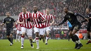 Images Dated 16th January 2010: Clash at the Britannia: Stoke City vs Liverpool (16th January 2010)