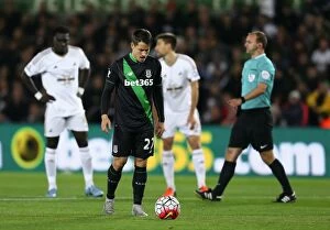 Swansea City v Stoke City Collection: Clash of the Championship Contenders: Swansea City vs Stoke City (19th October 2015)