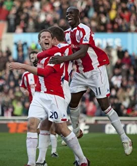 Images Dated 21st February 2009: Clash of the Championship Titans: Stoke City vs Portsmouth (February 21, 2009)