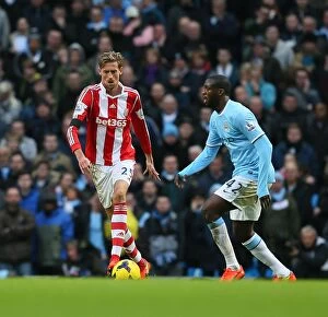 Images Dated 1st March 2014: Clash at The Etihad: Manchester City vs Stoke City - February 22, 2014