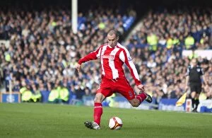 Images Dated 14th March 2009: The Clash at Goodison Park: Everton vs Stoke City - March 14, 2009
