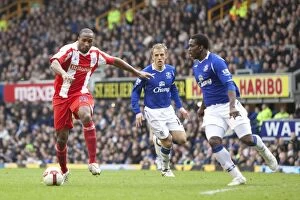 Images Dated 14th March 2009: The Clash at Goodison Park: Everton vs Stoke City - March 14, 2009