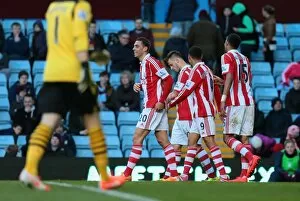 Images Dated 28th March 2014: Clash of the Midland Giants: Aston Villa vs. Stoke City, March 23, 2014