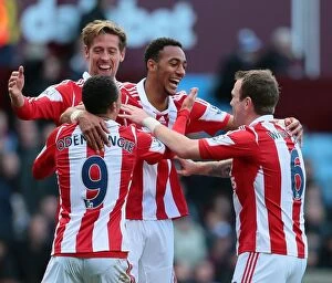 Images Dated 28th March 2014: Clash of the Midlands: Aston Villa vs. Stoke City - March 23, 2014