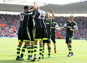 Images Dated 19th May 2013: Clash at St. Mary's: Southampton vs. Stoke City (19th May 2013)