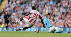 Images Dated 14th October 2017: Clash of Titans: Manchester City vs Stoke City, October 14, 2017