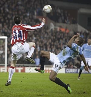 Images Dated 24th February 2010: Clash of Titans: Stoke City vs Manchester City (February 24, 2010)