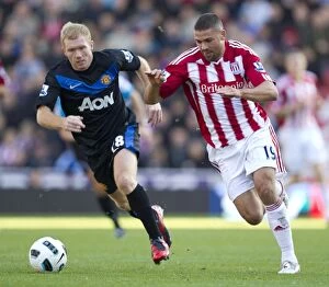 Images Dated 24th October 2010: Clash of Titans: Stoke City vs Manchester United (October 24, 2010)