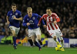 Everton v Stoke City Collection: Decisive Moment: Thrilling Everton vs. Stoke City Clash - 4th December 2011