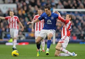 Images Dated 4th December 2011: Decisive Moments: Everton vs. Stoke City - The Battle for Victory (December 4, 2011)