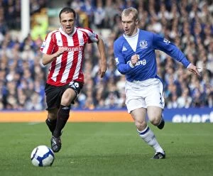 Images Dated 4th October 2009: Everton vs Stoke City: Clash at Goodison Park - October 4, 2009