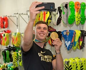 Images Dated 13th September 2016: Exclusive: Olympic Gold Medalist Joe Clarke Meets Stoke City - Behind-the-Scenes