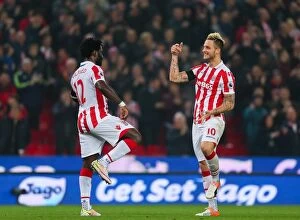 Images Dated 31st October 2016: Halloween Showdown: Stoke City vs Swansea City at the Bet365 Stadium - October 31, 2016