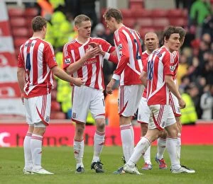 Images Dated 28th April 2012: The Intense Battle: Stoke City vs Arsenal, April 28, 2012