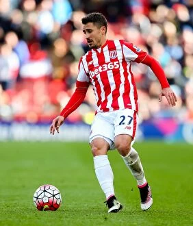 Images Dated 2nd April 2016: The Intense Battle: Stoke City vs Swansea City at Bet365 Stadium - April 2, 2016