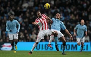 Images Dated 1st January 2013: Manchester City vs Stoke City: Clash at the Etihad (1st January 2013)