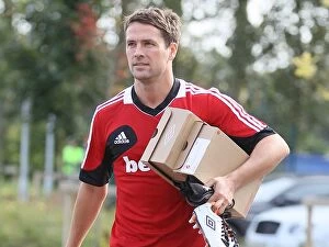 Images Dated 6th September 2012: Michael Owen's First Training Session with Stoke City: Welcome to Clayton Wood