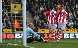 Images Dated 12th March 2014: Norwich City vs Stoke City: Clash of the Championship Contenders (8th March 2014)