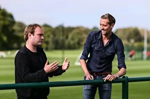 14-15 Swansea City Programme Collection: Peter Crouch talks to Soccer am