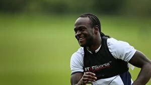 Victor Moses Collection: Stoke City FC: Intense Training Session at Clayton Wood, August 2014