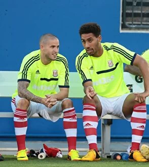 Images Dated 2nd October 2013: Stoke City FC: Ryan Shotton and Michael Kightly Deep in Pre-Season Conversation before FC Dallas